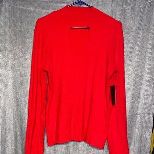 BOLD elements V-Neck Sweater in Vibrant Red